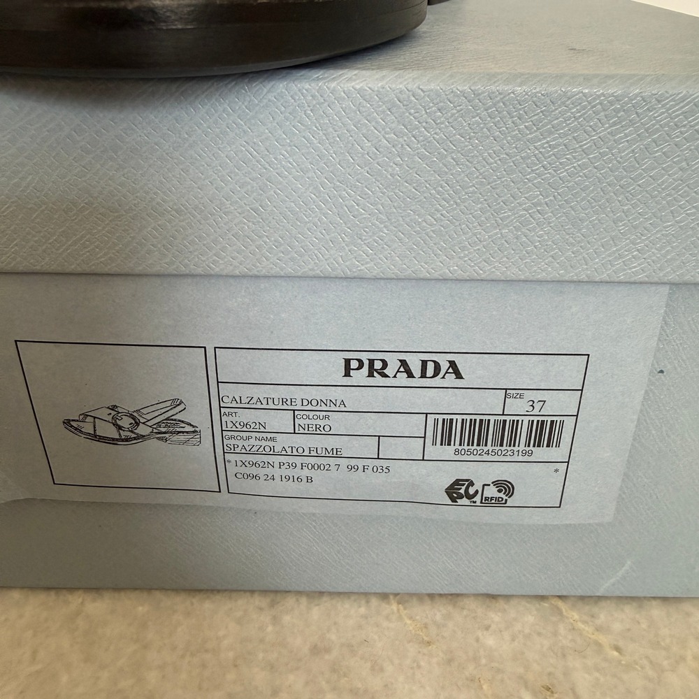 Prada 1X962N Women's Leather slingback sandals shoes, size 37 (US 7) - Picture 14 of 15